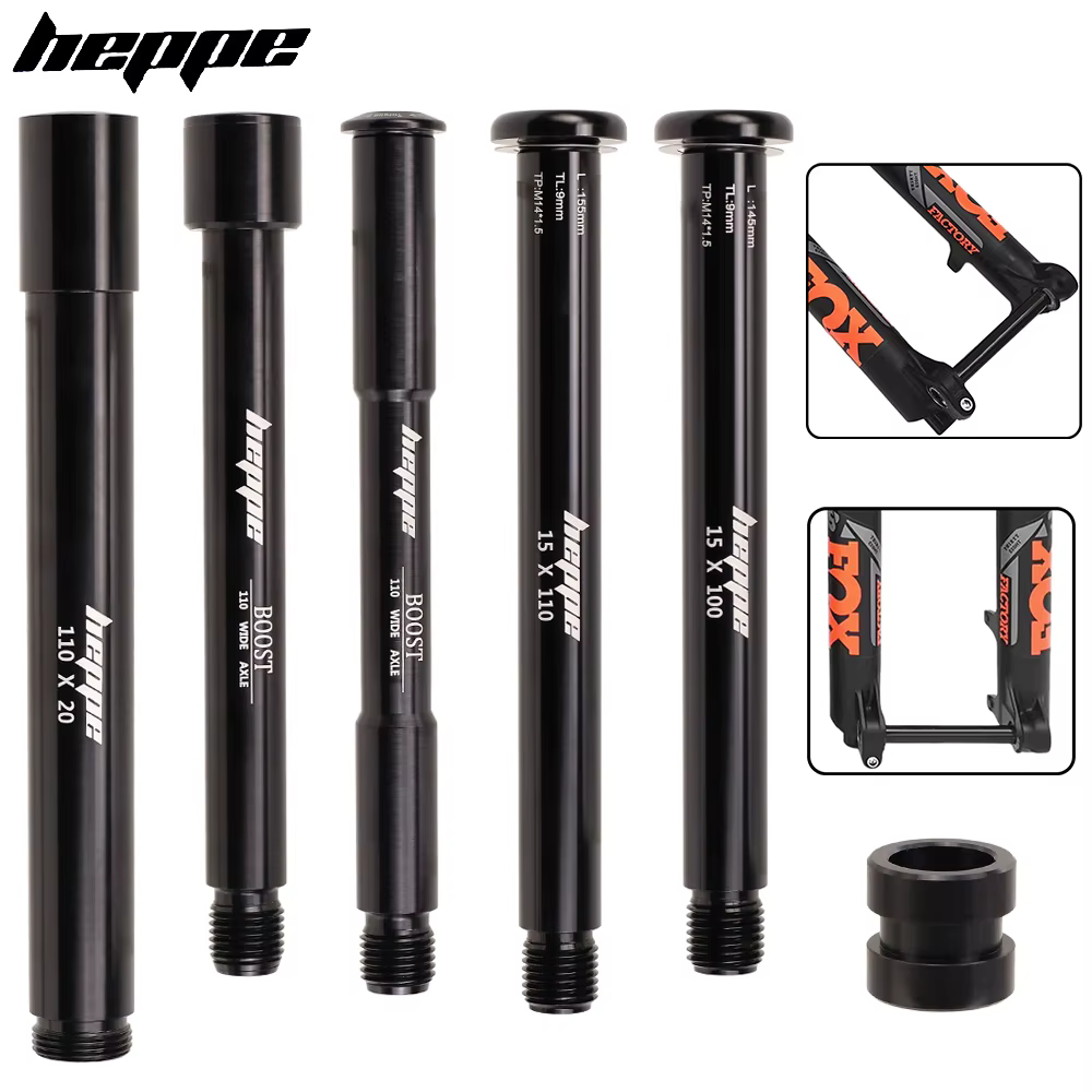 HEPPE vélo 15x100/110 20x110 axe traversant vtt fourche avant à travers l'essieu pour FOX 32/34/36/38/40 fourche avant vélo axe de moyeu de roue avant