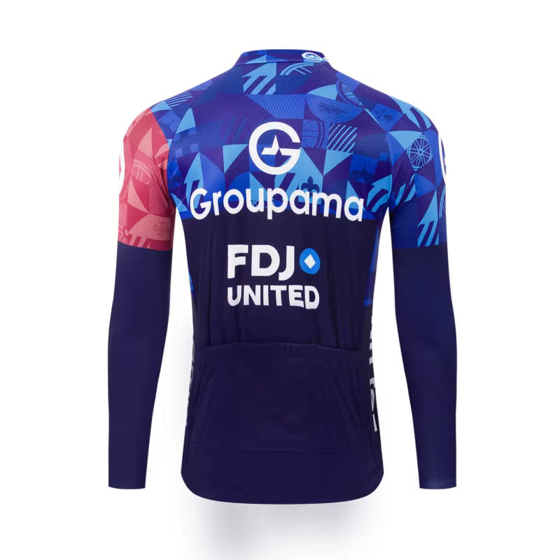 Nouveau FDJ équipe à manches longues Maillot de cyclisme hommes Protection course vélo chemise