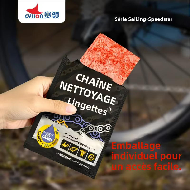 Lingettes de nettoyage jetables pour chaîne de vélo