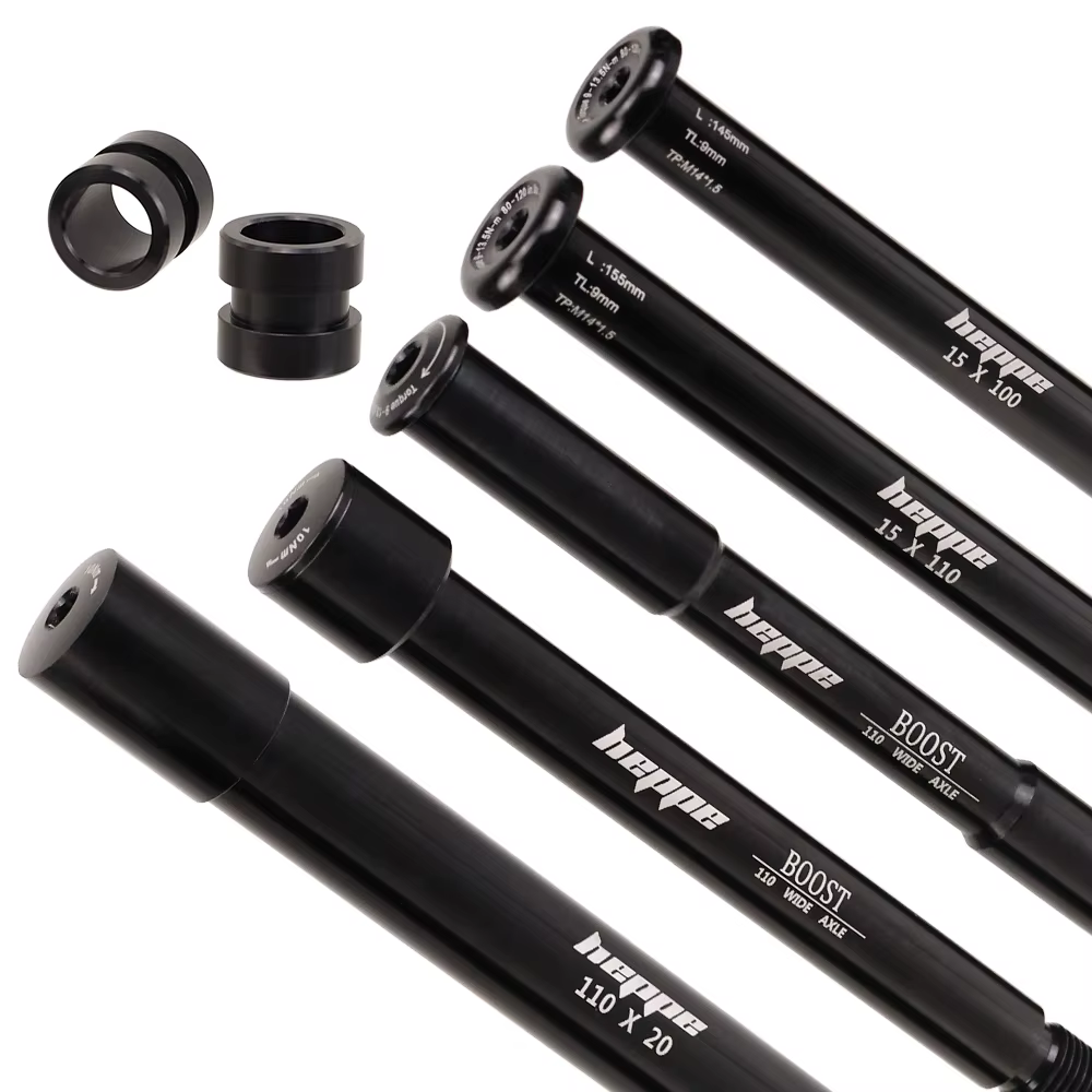 HEPPE vélo 15x100/110 20x110 axe traversant vtt fourche avant à travers l'essieu pour FOX 32/34/36/38/40 fourche avant vélo axe de moyeu de roue avant