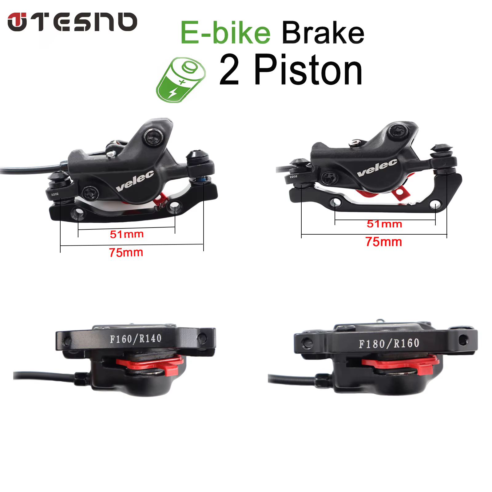 TESNO e-bike 2PIN prise étanche frein à disque hydraulique contrôle de puissance électrique manette de vitesse