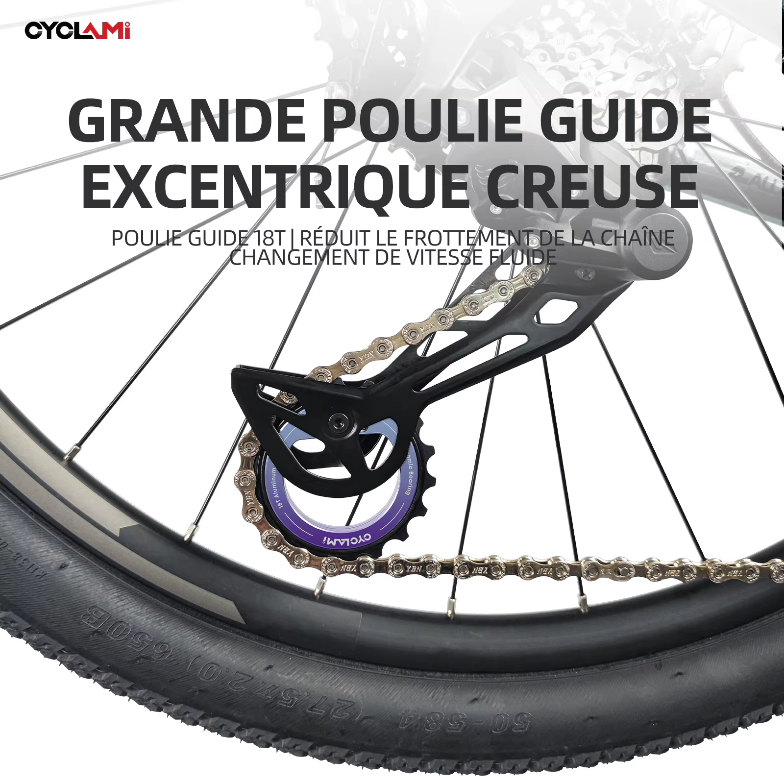 CYCLAMI 18T vélo Jockey roue arrière dérailleur poulie en céramique Guide