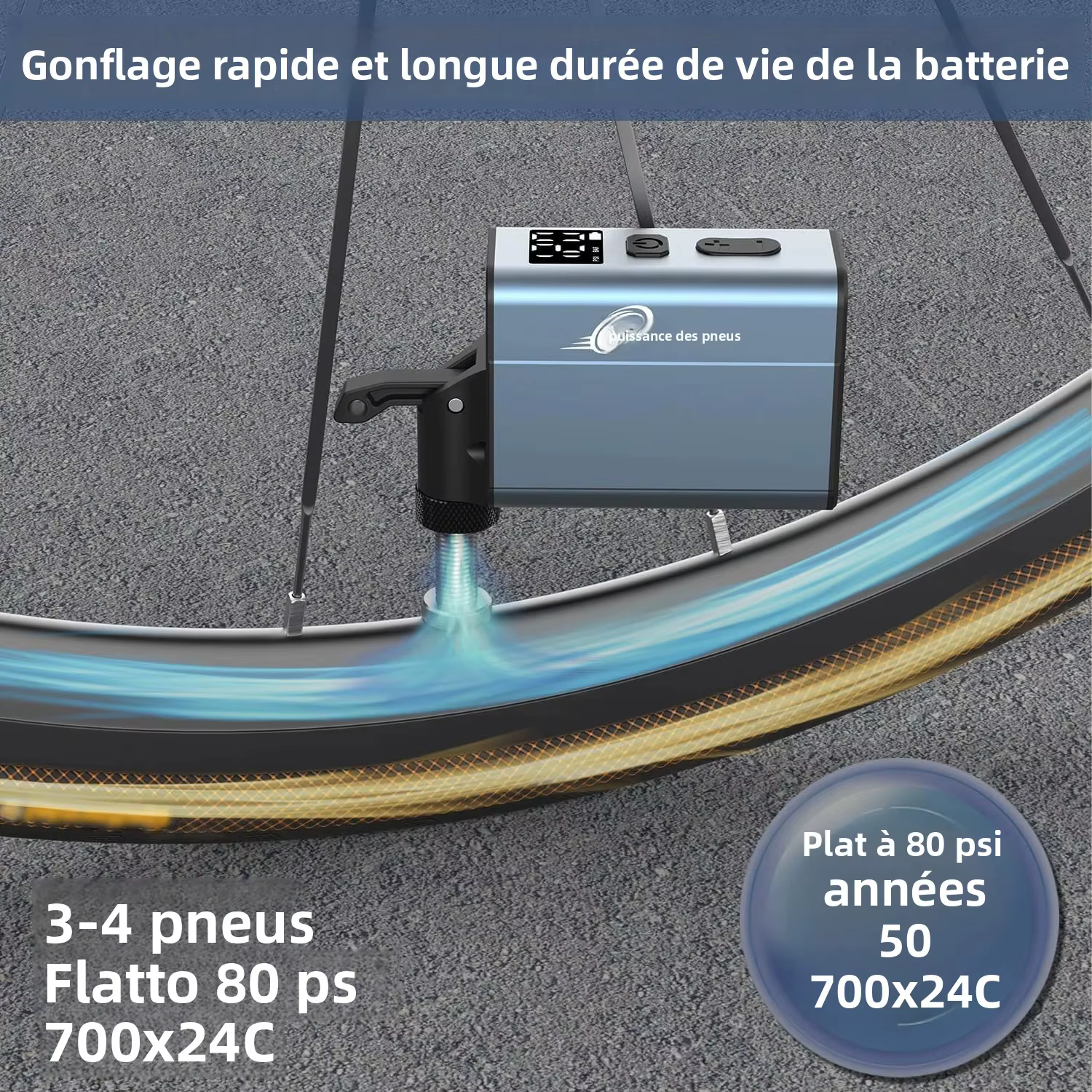Mini pompe à vélo électrique 120 PSI