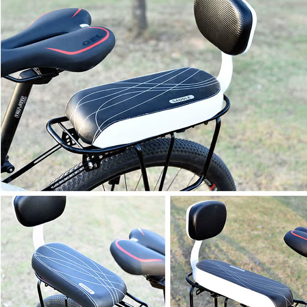 Siège arrière de vélo en cuir PU, housse de siège enfant, coussin d'assistance de vélo T1, dégager arrière, accessoires de subvention, pièces de vélo