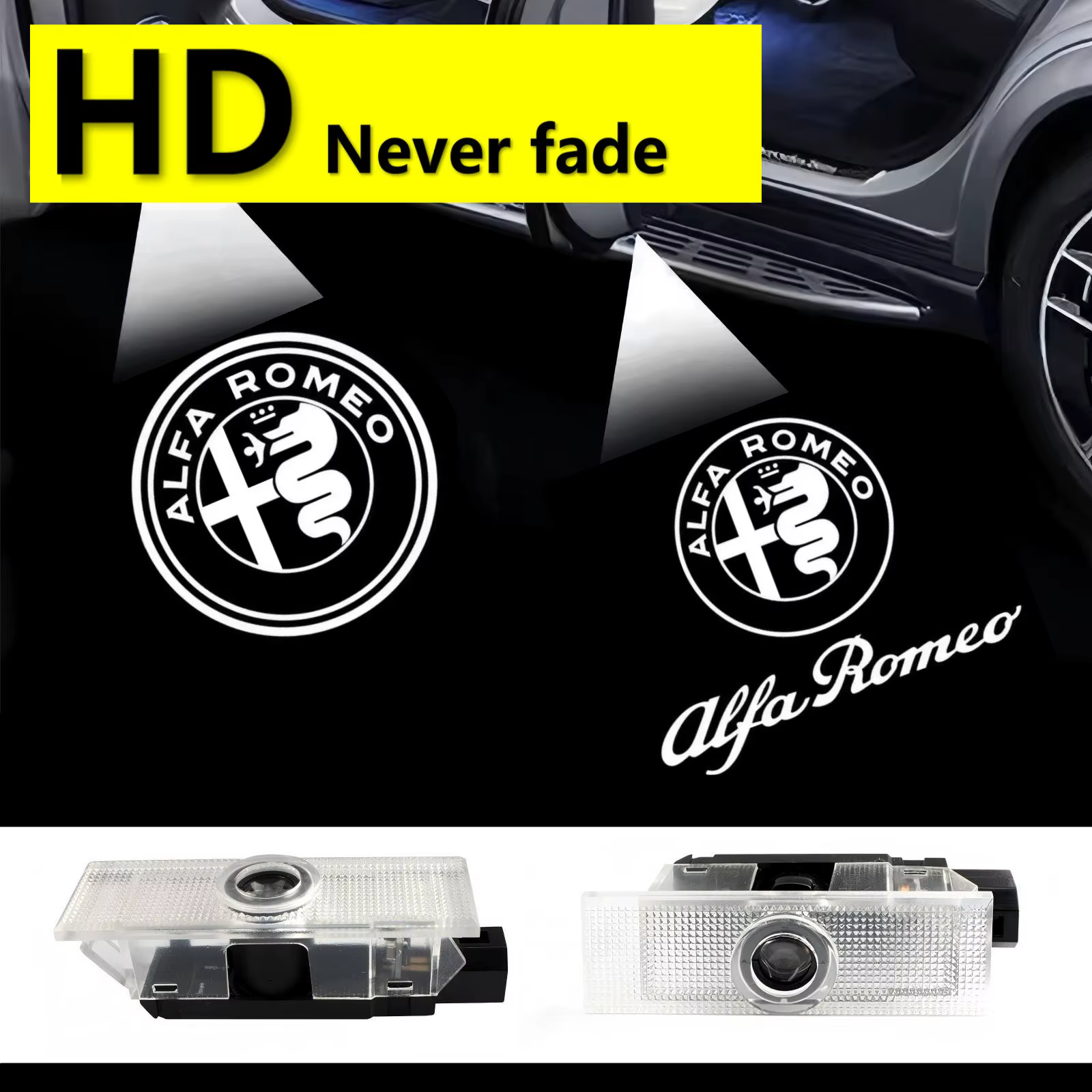 HD pour Alfa Romeo 159 Giulietta Stelvio Giulia Mito Brera accessoires voiture Led porte courtoisie Logo projecteur lampe lumières de bienvenue