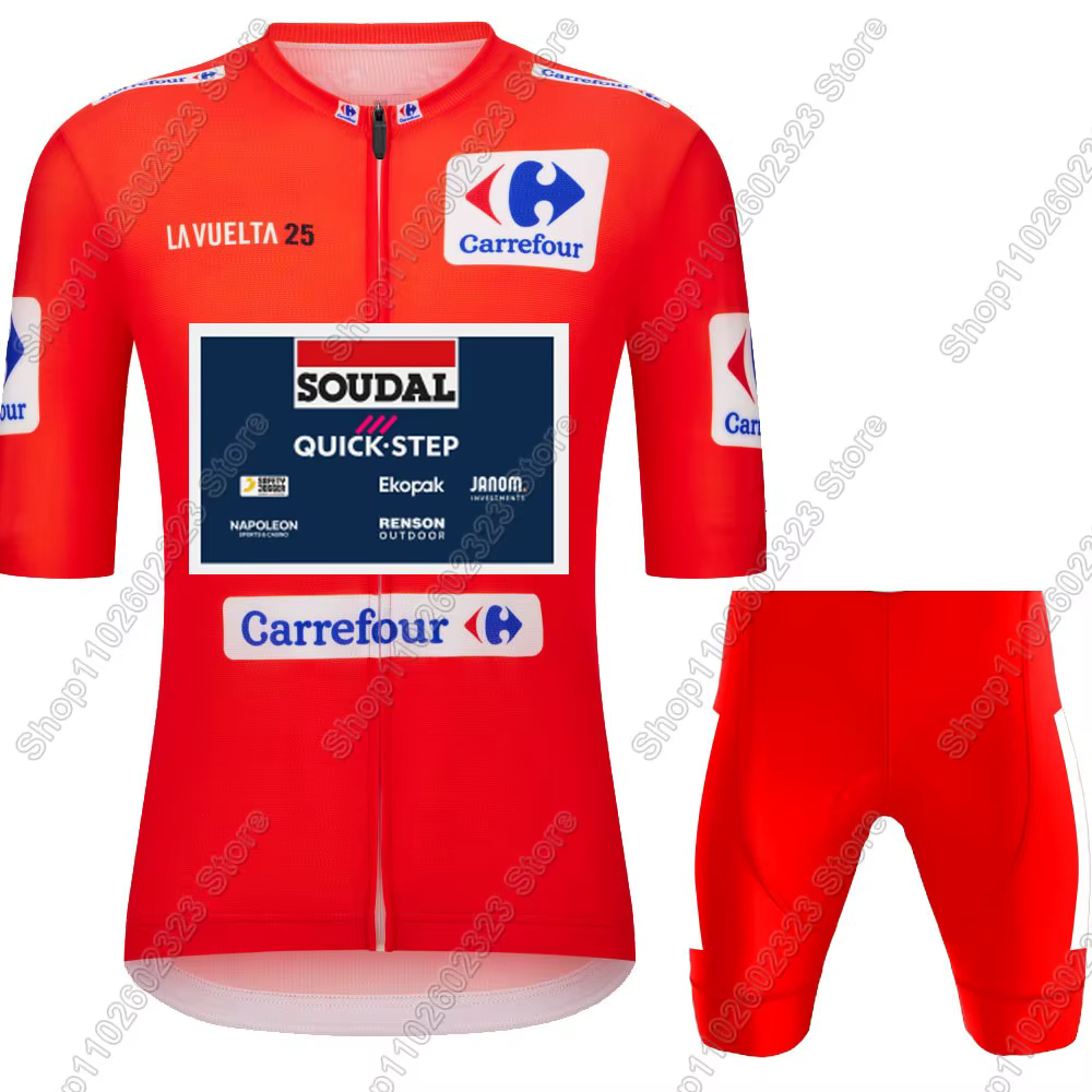 2025 Espagne Tour Soudal Quick Setp Maillot de cyclisme ensemble vêtements de vélo chemises