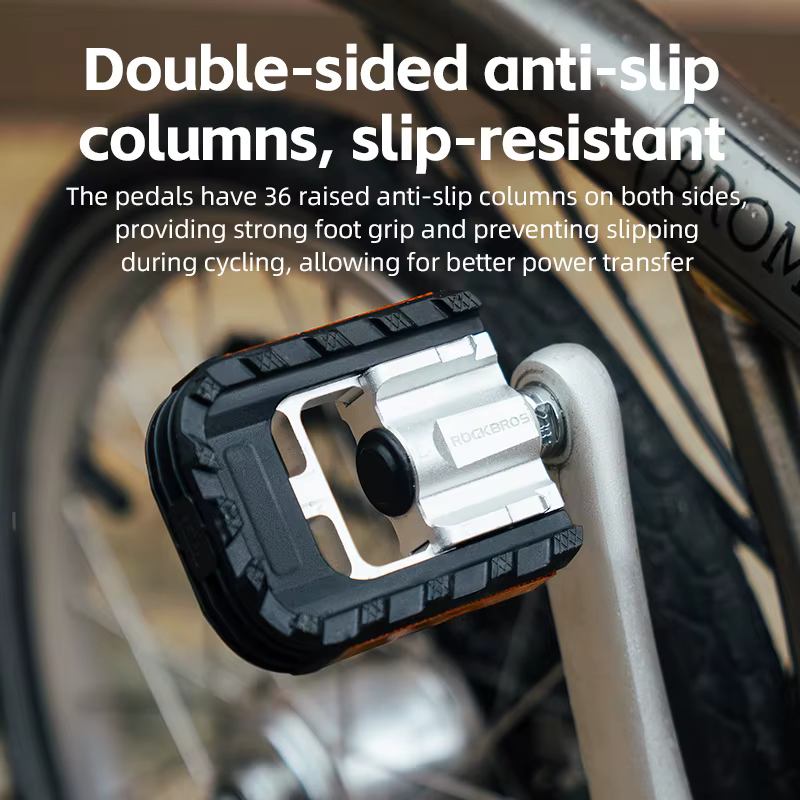 ROCKBROS pédales de vélo pliable vtt pédale aluminium anti-dérapant