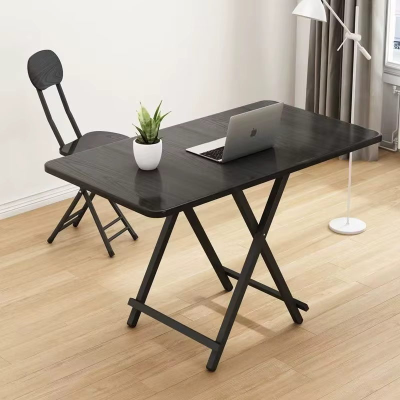 Table pliante simple de petite taille pour la maison, table à manger, table d'étude pour étudiants, table portable à double barre pour dortoir ﻿