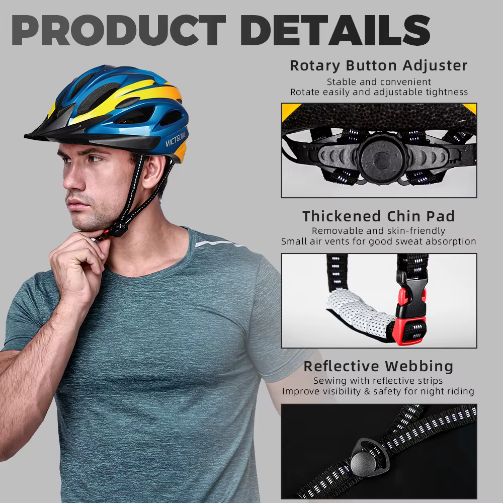 VICTGOAL adultes casque de vélo visière LED feu arrière hommes femmes
