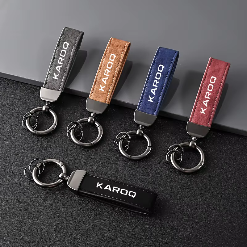 Porte-clés en cuir pour voiture, accessoires pour Skoda Octavia Fabia Rapid Superb Kodiaq Scala Karoq Citigo Kamiq Roomster Enyaq