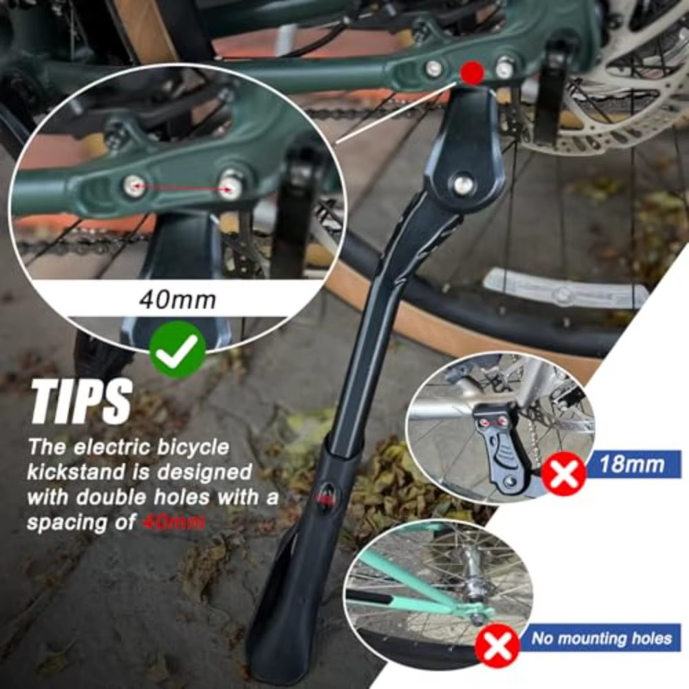 Béquille de vélo réglable antidérapante 24"-29" pour vélo électrique