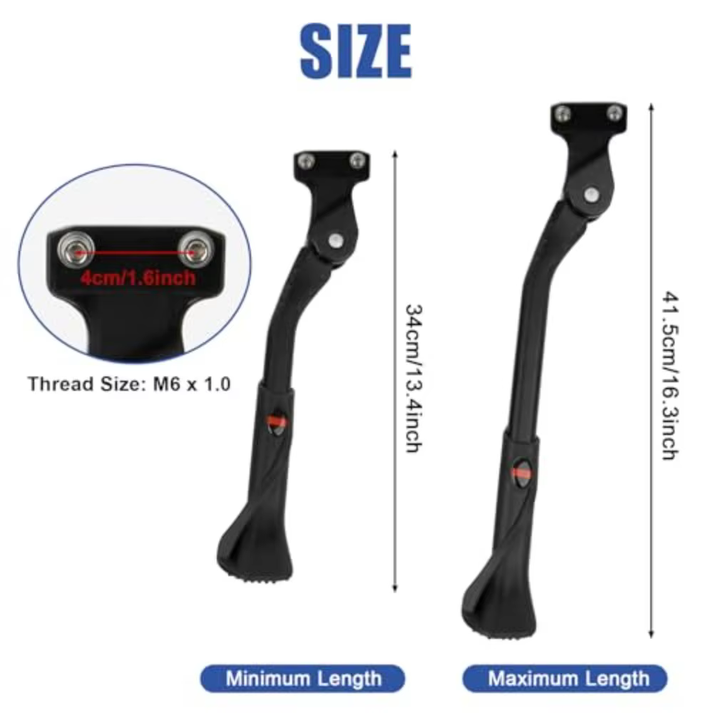 Béquille de vélo réglable antidérapante 24"-29" pour vélo électrique