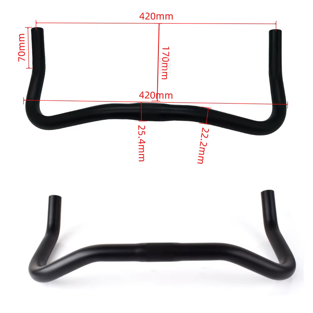 Barre de courbure de guidon de vélo Bullhorn 22.2*25.4*420mm