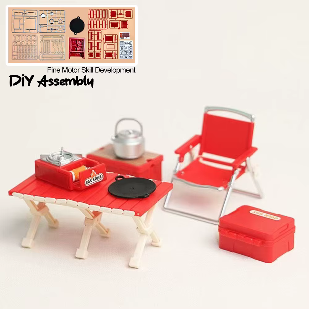 Ensemble de modèles miniatures pour camping et pique-nique, accessoires pour maison de poupée, décorations artisanales DIY, accessoires de photographie, ornements de paysage miniature