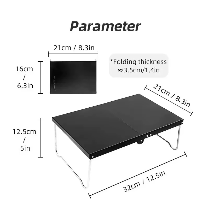 Table pliante de camping de petite taille, tables de pique-nique d'extérieur en alliage d'aluminium léger, bureau de café pliable pour la randonnée et la pêche