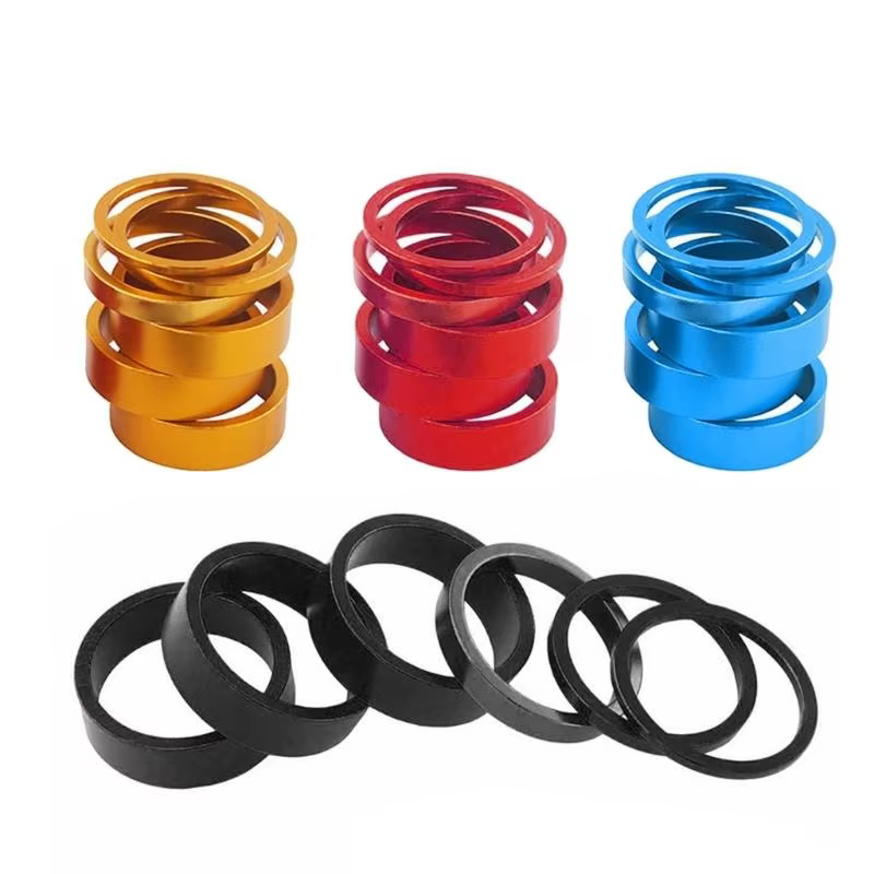 Rondelle de casque de vélo en alliage d'aluminium, 6 pièces/ensemble, rondelle de fourche avant de vélo de montagne, tige de vélo, entretoises de guidon, joint d'anneau 28.6mm