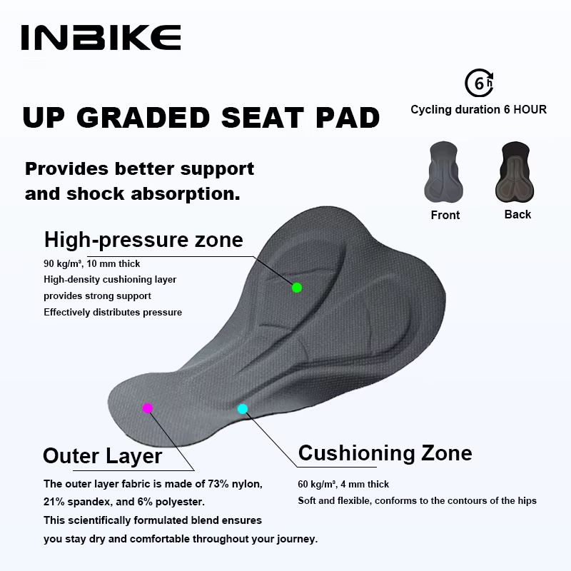 INBIKE Short de cyclisme pour femme
