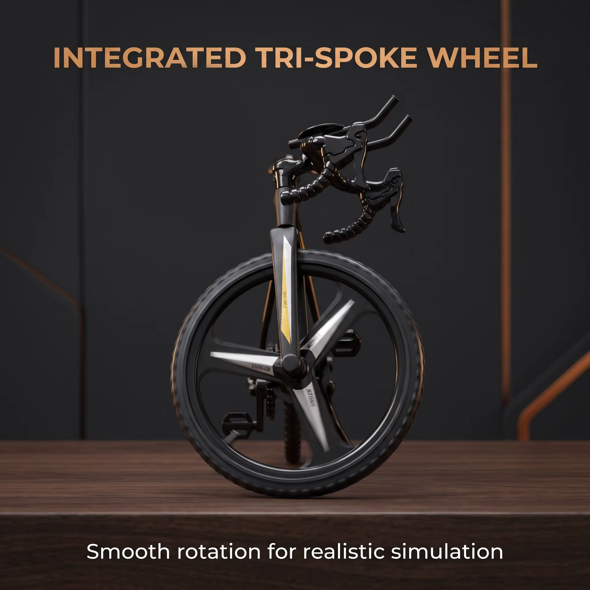 Mini modèle de vélo de route simulé, ornement réaliste de vélo de course avec roues intégrées à 3 rayons, béquille réglable pour