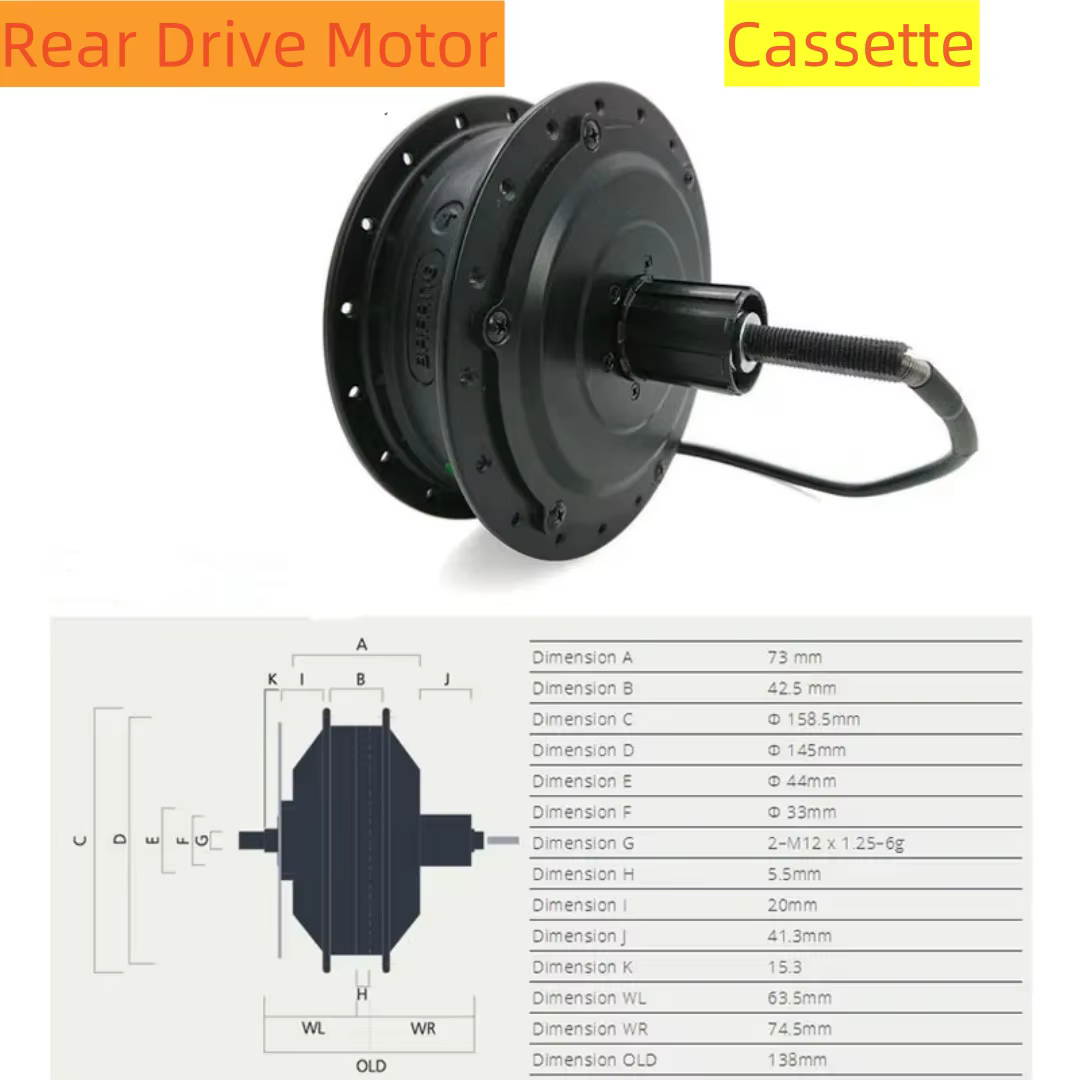 Bafang-Moteur de moyeu à engrenages sans balais pour vélo électrique