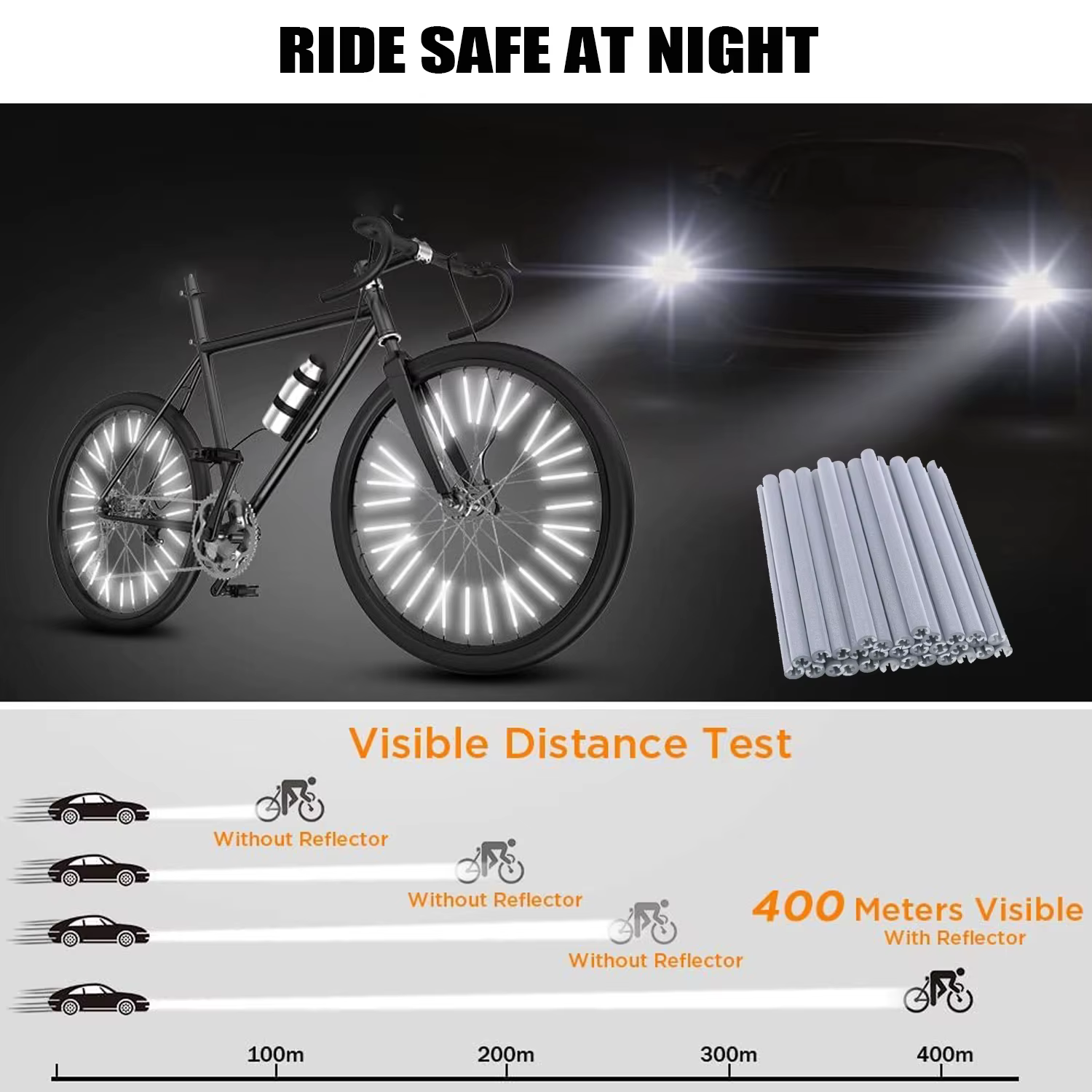 36-96 pièces réflecteur de rayons de vélo