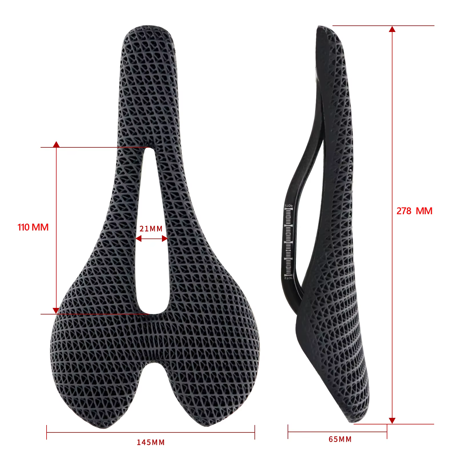 KOCEVLO 3D imprimé selle de vélo en Fiber de carbone creux confortable respirant 275*143mm style classique selles