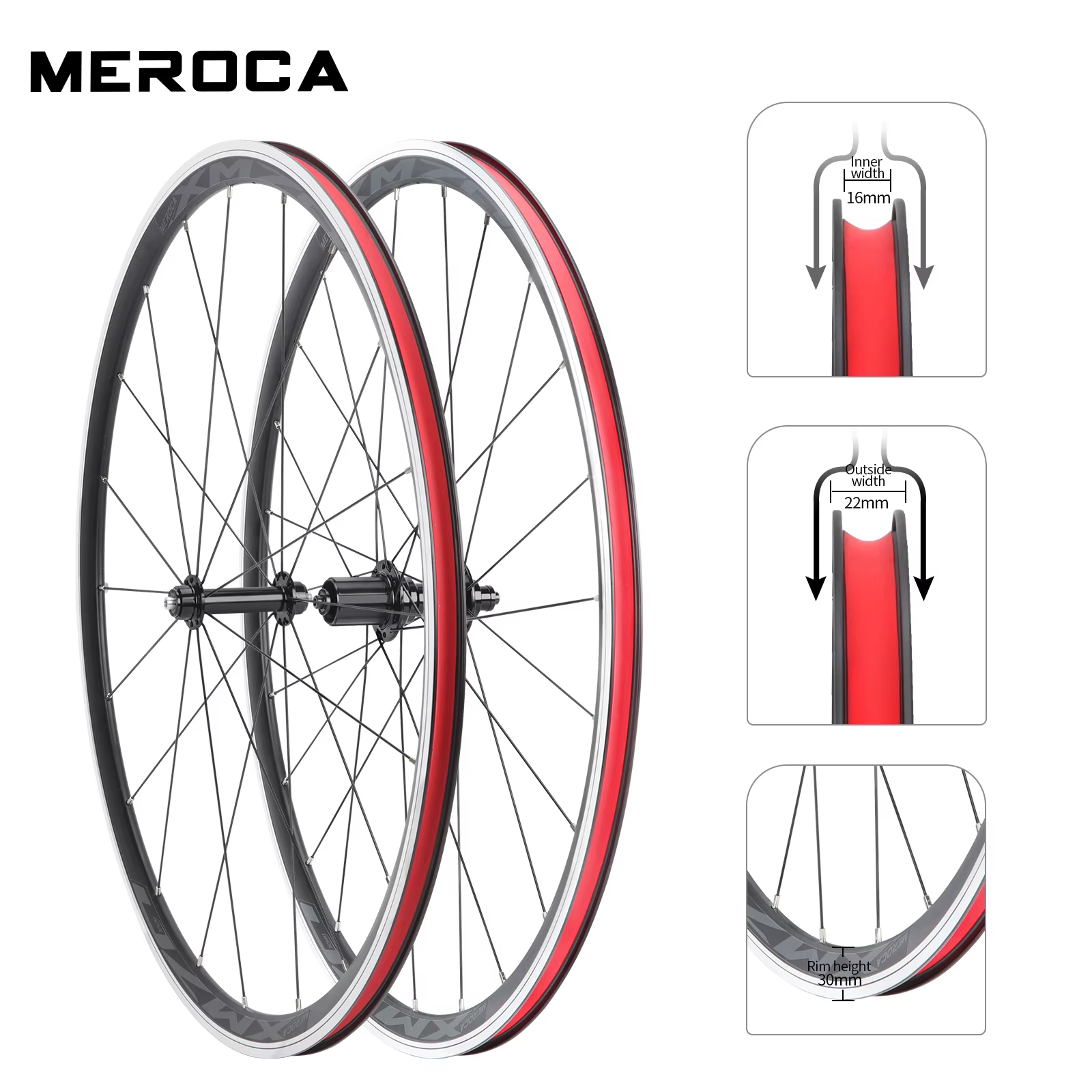 Paire de roues de vélo en alliage d'aluminium ultra-léger