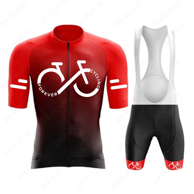 Maillot de cyclisme ensemble 2023 été Ropa Ciclismo hommes vélo cyclisme vêtements dégradé couleur VTT maillot vêtements de sport costume