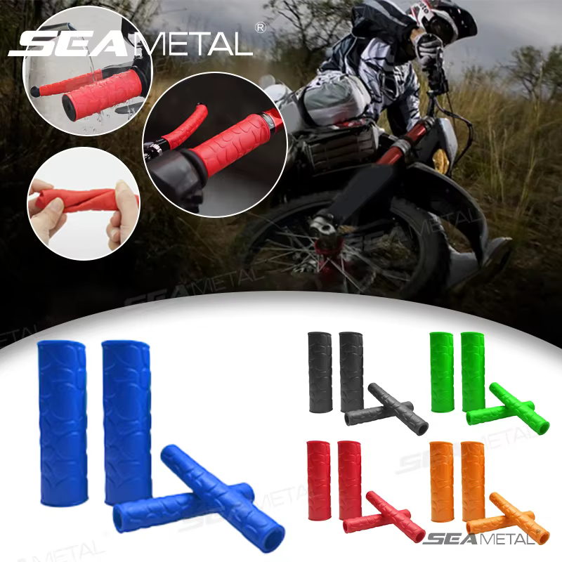 SEAMETAL 4 pièces manchon de poignée de guidon de moto en caoutchouc anti-dérapant couvercle