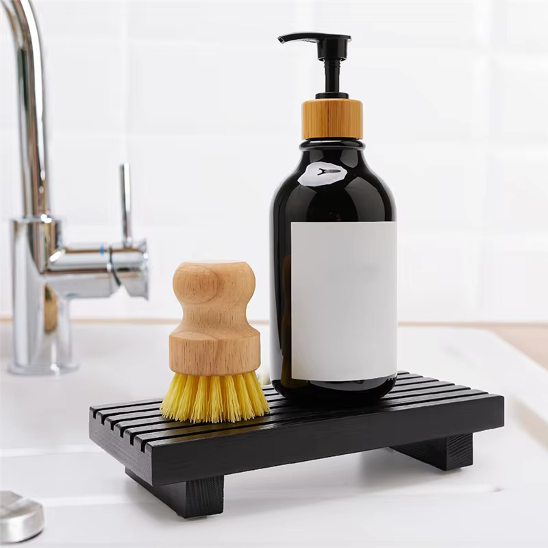 M12K-organisateur de décoration de vanité de salle de bain, petit comptoir de salle de bain, présentoir en bois, support sur pie