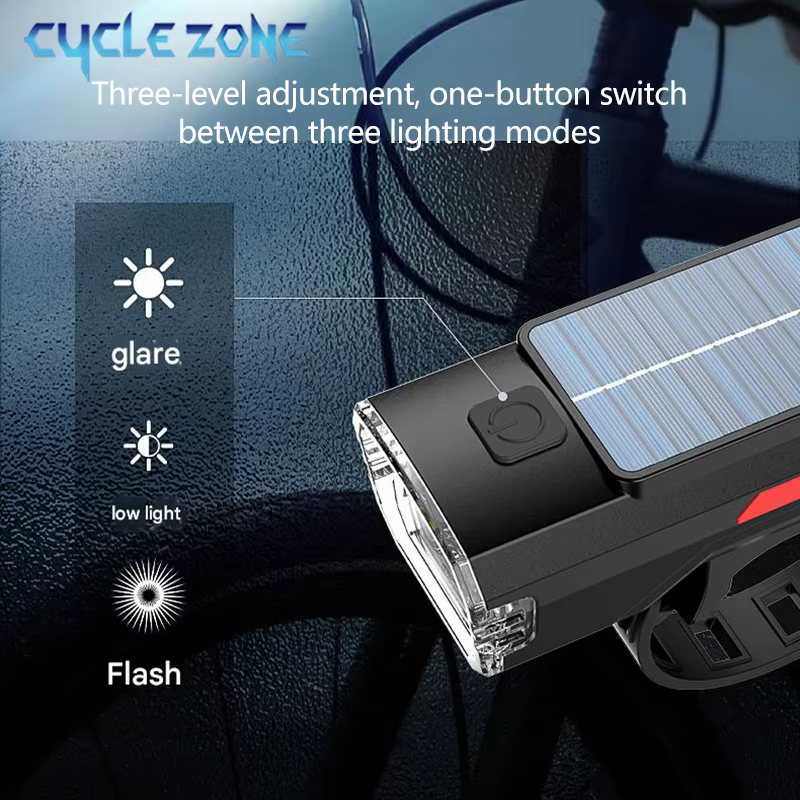 Lampe solaire avant de vélo TYPE-C