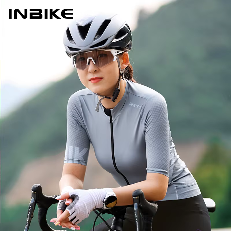 INBIKE été femmes à manches courtes maillot de cyclisme séchage rapide vtt haut vélo chemises d'équitation