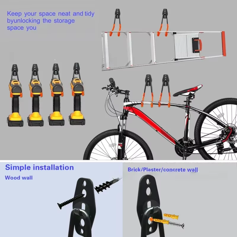Support mural de vélo en métal robuste