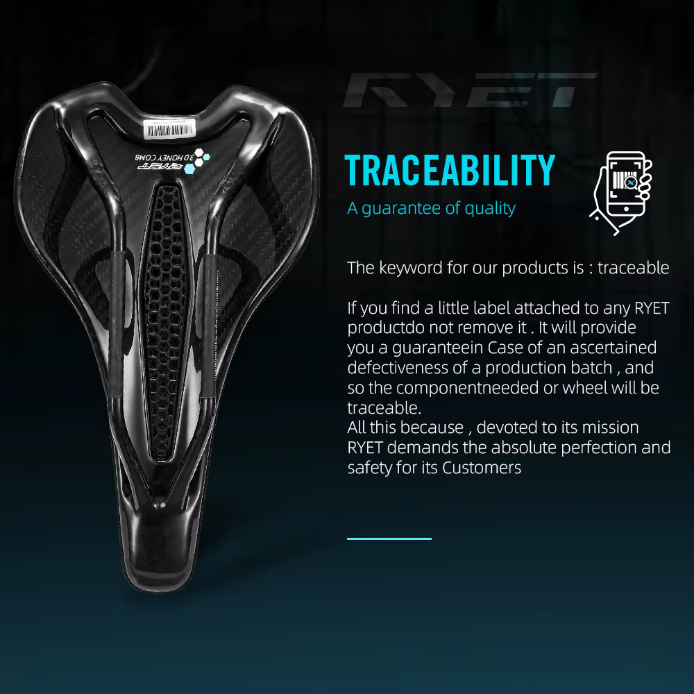 Selle de vélo RYET en carbone imprimée en 3D