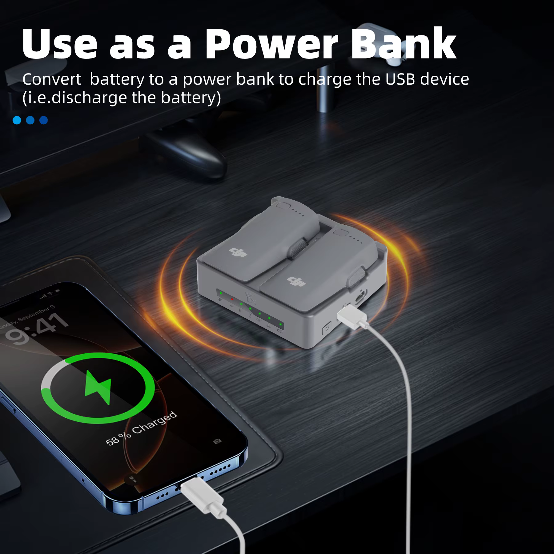 Pour DJI Neo 2 Drone batterie deux voies Hub de charge LED chargeur rapide batterie externe Portable pour DJI Neo 2 accessoires