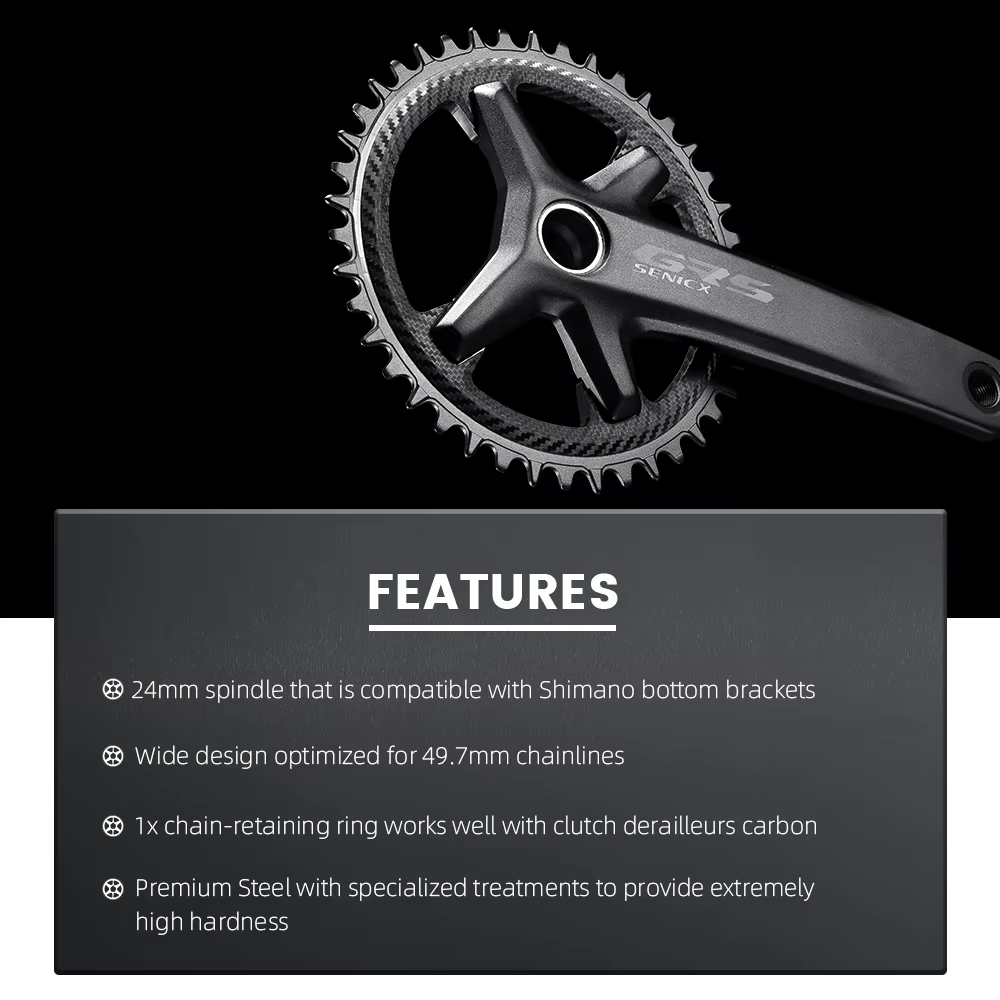RYET Senicx gravier vélo péritelles 24mm broche 165/170/172.5/175MM