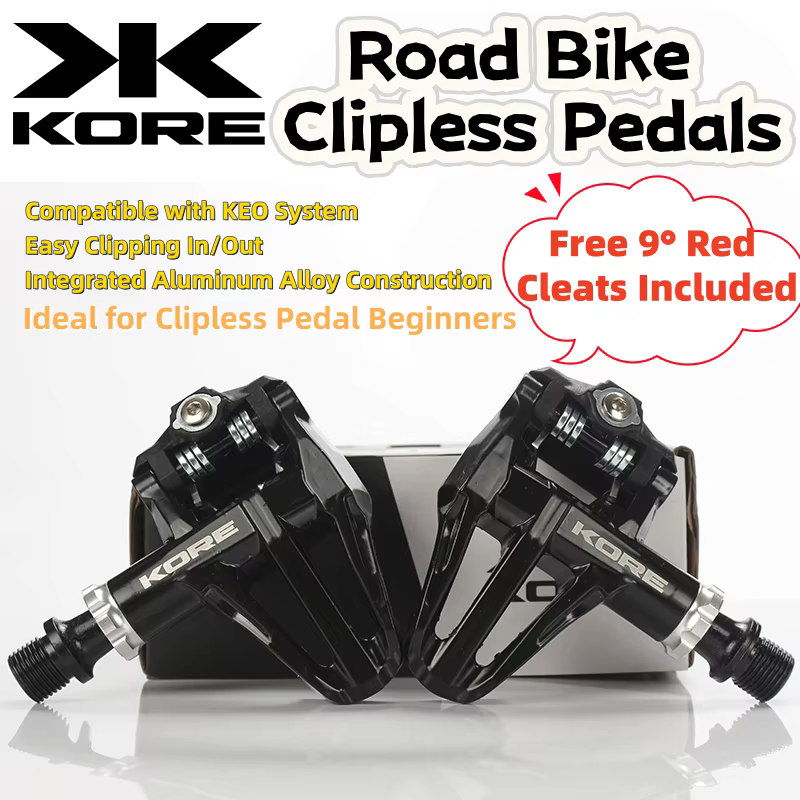 Pédales de vélo de route KORE avec système de blocage