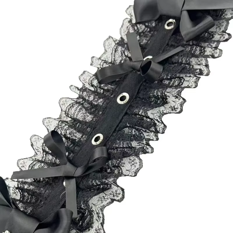Serre-tête Gothique Lolita, Coiffe Ange Noir, Accessoire Cheveux Y2K, Coiffe Aile en Dentelle, Accessoires Cheveux Subculture pour Cosplay