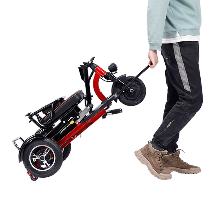 Trottinette de mobilité pliante légère à 3 roues de 10 pouces pour personnes âgées