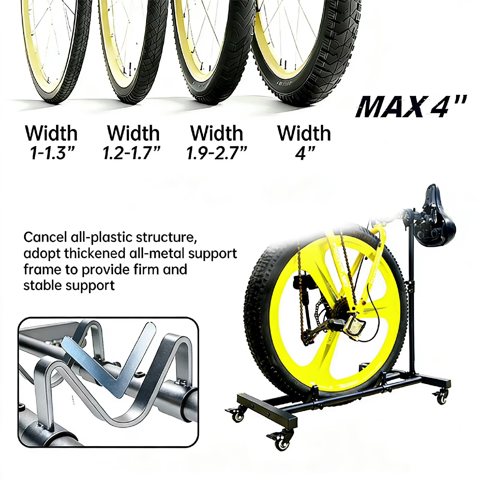 Support de vélo vertical en métal