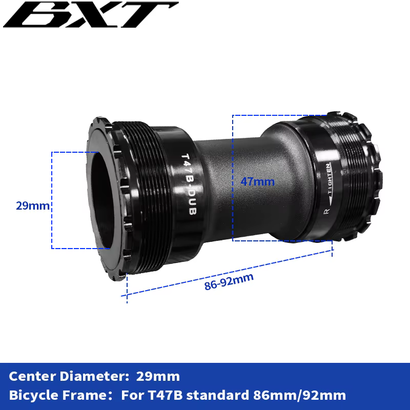 Boîtier de pédalier BXT T47A 68/73mm pour Shimano 24mm SRAM DUB 29mm Manivelle