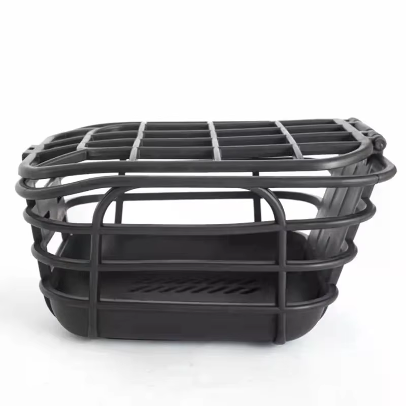 Panier de vélo anti-extrusion noir ; Grande capacité ; Conception avant amovible ; Convient aux vélos électriques