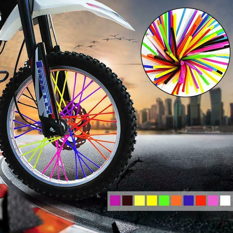72 pièces enveloppes de protection de rayons de roue de vélo 24 cm Kit d'enveloppe