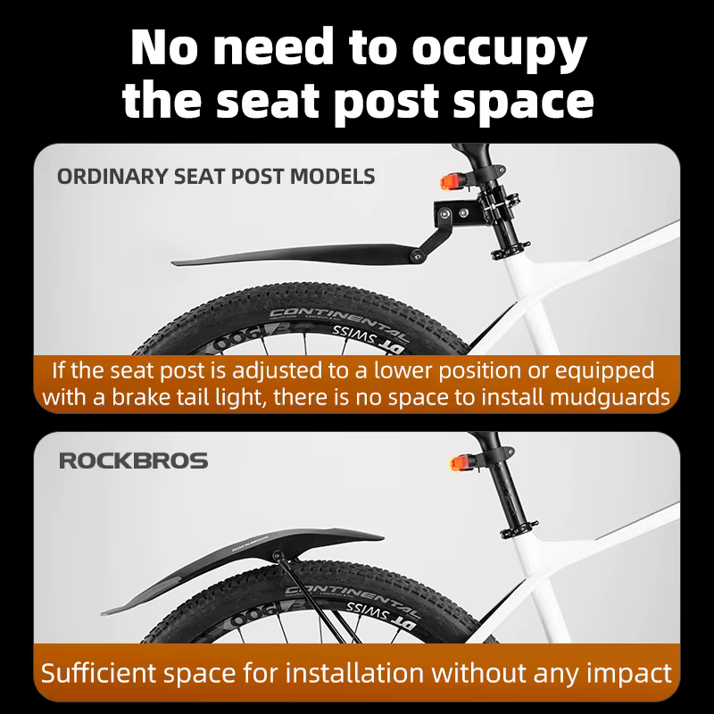 ROCKBROS VTT garde-boue élargir dégagement rapide 26-29 pouces Durable Installation innovante