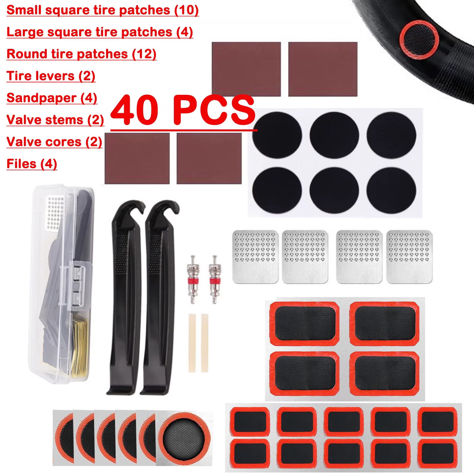 Kit d'outils de réparation de vélo portable 40 pièces