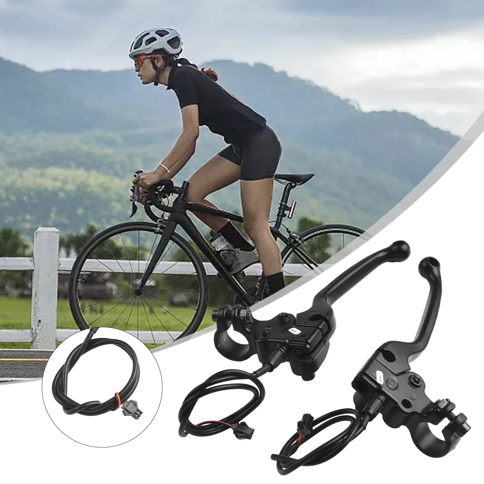 1 paire de leviers de frein mécaniques pour vélo électrique