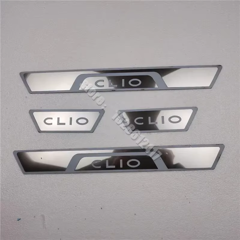Accessoires de voiture pour Renault CLIO IV V CLIO 4 5 RS 2014 ~ 2024, plaque de seuil de porte en acier inoxydable, garniture de pédale de protection