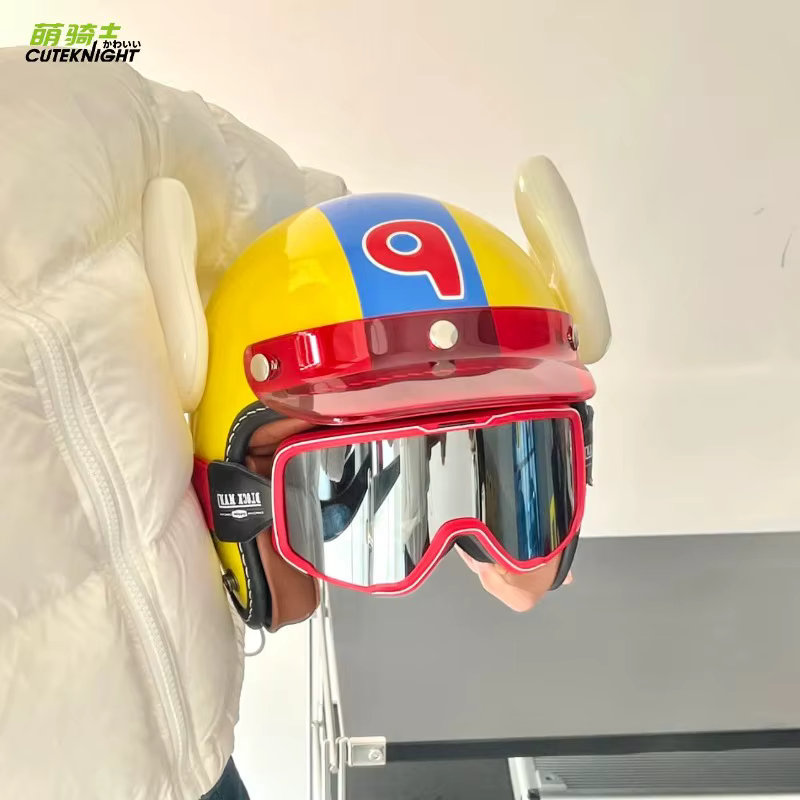 Mignon rétro casque de billard moto 3/4