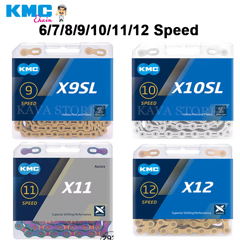 KMC Chaîne de vélo pour pédalier Shimano SRAM pour VTT Z6 X8 X9 X10 X11 X12