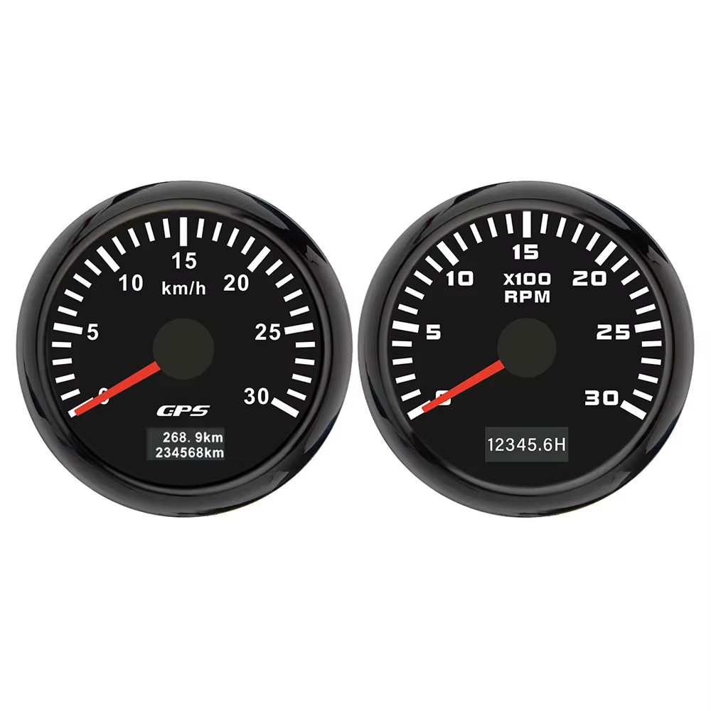 ELING – compteur de vitesse GPS universel 52mm 0-60 km/h 80 kmh 120 km/h + tachymètre 4000 tr/min 6000 tr/min avec rétro-éclairage pour voiture bateau camion 9-32V