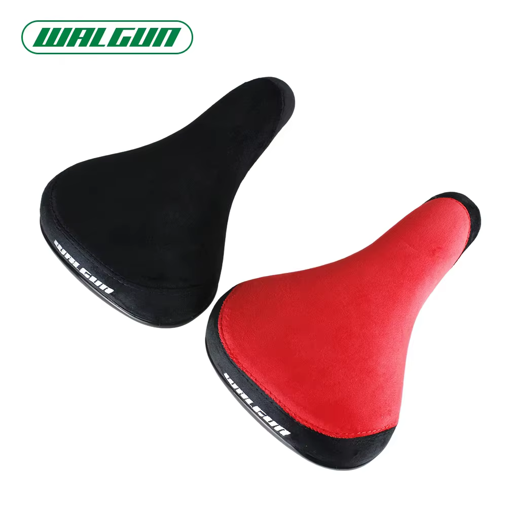 Selle de vélo WALGUN Wheelie noire et rouge en flanelle